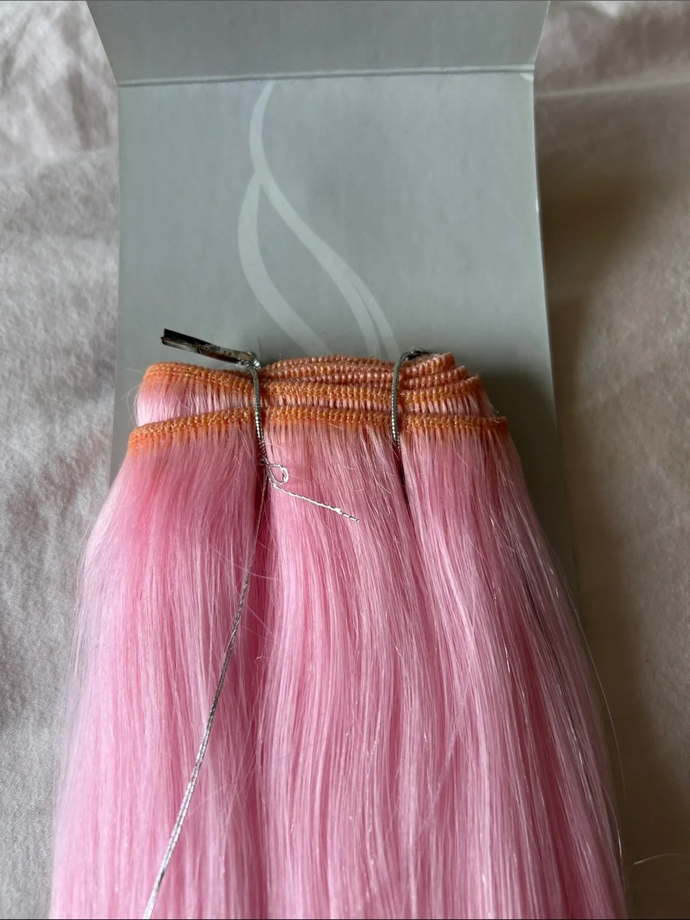 Pink Human Hair Blend Extensions - Soft Pastel Pink